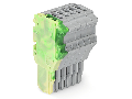 1-conductor female plug; 1.5 mm²; 6-pole; 1,50 mm²; green-yellow, gray