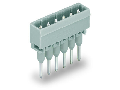 Male connector for rail-mount terminal blocks; 1.2 x 1.2 mm pins; straight; Pin spacing 5 mm; 10-pole; gray