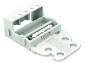 Mounting carrier; for 5-conductor terminal blocks; 221 Series - 4 mm²; with snap-in mounting foot for vertical mounting; white