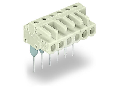 Female connector for rail-mount terminal blocks; 0.6 x 1 mm pins; angled; 100% protected against mismating; Pin spacing 5 mm; 8-pole; light gray