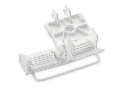 Strain relief plate; for 294 Series; for single strands; 3- to 5-pole; with secured clamp; white