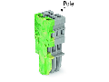 1-conductor female plug; 4 mm; 2-pole; 4,00 mm; green-yellow, gray