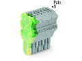 1-conductor female plug; 1.5 mm²; 8-pole; 1,50 mm²; green-yellow, gray