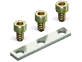 Jumper bar with screws; 3-way; for high-current terminal blocks with 2 stud bolts M6