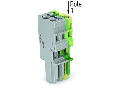 1-conductor female plug; 4 mm²; 2-pole; 4,00 mm²; gray, green-yellow