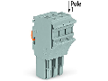 1-conductor female plug; 2.5 mm; 4-pole; 2,50 mm; gray