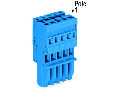 1-conductor female plug; 4 mm; 11-pole; 4,00 mm; blue