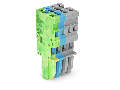 1-conductor female plug; 4 mm; 4-pole; 4,00 mm; green-yellow, blue, gray