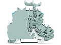 Double-deck terminal block; Shield/through terminal block; Shield/L; with marker carrier; for DIN-rail 35 x 15 and 35 x 7.5; 1 mm²; Push-in CAGE CLAMP®; 1,00 mm²; gray