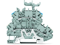 Double-deck terminal block; Shield/through terminal block; Shield/L; with marker carrier; for DIN-rail 35 x 15 and 35 x 7.5; 1 mm²; Push-in CAGE CLAMP®; 1,00 mm²; gray