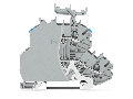 Double-deck terminal block; Shield/through terminal block; with marker carrier; for DIN-rail 35 x 15 and 35 x 7.5; 1 mm²; Push-in CAGE CLAMP®; 1,00 mm²; gray