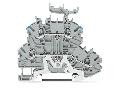 Double-deck terminal block; Shield/through terminal block; with marker carrier; for DIN-rail 35 x 15 and 35 x 7.5; 1 mm²; Push-in CAGE CLAMP®; 1,00 mm²; gray