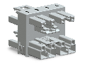 3-way distribution connector; 4-pole; Cod. B; 1 input; 3 outputs; gray