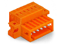 1-conductor male connector; 100% protected against mismating; clamping collar; 1.5 mm; Pin spacing 3.81 mm; 10-pole; 1,50 mm; orange