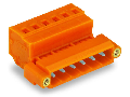 1-conductor male connector; Threaded flange; 2.5 mm²; Pin spacing 5.08 mm; 3-pole; 2,50 mm²; orange