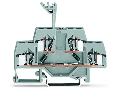 Component terminal block; double-deck; with 2 diodes 1N4007; Top anode; for DIN-rail 35 x 15 and 35 x 7.5; 4 mm²; CAGE CLAMP®; 4,00 mm²; gray