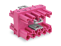 3-way distribution connector; 5-pole; Cod. B; 1 input; 3 outputs; pink