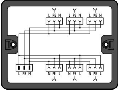 Distribution box; Single-phase current (230 V); 1 input; 6 outputs; Cod. A; MIDI; black