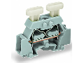 2-conductor terminal block; on both sides with push-button; with fixing flange; for screw or similar mounting types; Fixing hole 3.2 mm ; 2.5 mm; CAGE CLAMP; 2,50 mm; gray