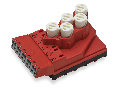 Supply module; 5 x 2.5 mm² + 2 x 1.5 mm²; 5-pole; Cod. P; with strain relief housing; 4,00 mm²; red