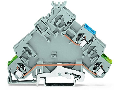 2-conductor actuator supply terminal block; with ground contact; with colored conductor entries; 2.5 mm; CAGE CLAMP; 2,50 mm; gray