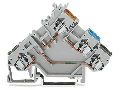 3-conductor sensor terminal block; for component plugs; with colored conductor entries; 2.5 mm²; CAGE CLAMP®; 2,50 mm²; gray