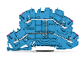 Double-deck terminal block; 4-conductor through terminal block; same profile as double-deck disconnect terminal block; N; without marker carrier; suitable for Ex i applications; internal commoning; conductor entry with violet marking; for DIN-rail 35