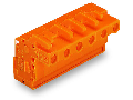 1-conductor female plug; angled; 2.5 mm²; Pin spacing 7.62 mm; 5-pole; 2,50 mm²; orange