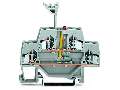 Component terminal block; double-deck; LED (red); 24 VDC; for DIN-rail 35 x 15 and 35 x 7.5; 2.5 mm²; CAGE CLAMP®; 2,50 mm²; gray