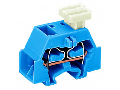 4-conductor terminal block; suitable for Ex i applications; on one side with push-button; with fixing flange; for screw or similar mounting types; Fixing hole 3.2 mm ; 2.5 mm; CAGE CLAMP; 2,50 mm; blue