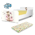 Patut de copii Start Girafa 2-8 ani, cu saltea  de lana 140x70 inclusa - PC-P-MOK-GIR-70