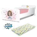 Pat copii Printesa Lilly 2-12 ani cu saltea din lana inclusa PC-P-MOK-LIL-80