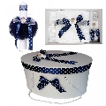 Set Trusou botez pentru Baieti cu lumanare si cutie trusou  Denikos® 13 ingeras si fundita bleumarin NKO1630