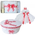 Set trusou botez Fetite si cutie trusou cu lumanare Ingeras, decor dantela Corai Denikos® 568 - NKO2986