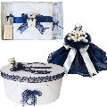 Set trusou botez Baieti cutie trusou si lumanare decor Bleumarin cu ursuleti Denikos® 573 NKO2991