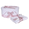 Set trusou botez pentru fetita si cutie trusou cu decor Roz pudra Denikos® 839 NKO5268