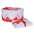 Set trusou de botez si cutie trusou cu decor elegant Rosu pentru Fetite Denikos 849 - NKO5278