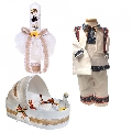 Set traditional trusou botez in landou cu lumanare si costum popular baieti Denikos® 963 NIK5392