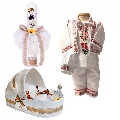 Set botez popular baieti trusou botez landou si lumanare si costum traditional Denikos® 965 NIK5394