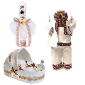 Set popular trusou botez landou cu lumanare si costum national pentru Baieti Denikos 966 NIK5395