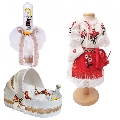 Set botez traditional Denikos® 984 trusou botez landou cu lumanare si costum traditional Fetita - NIK5413