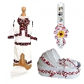 Set costumas traditional botez Baietel si trusou botez cu lumanare personalizata si decor traditional Denikos® C9002 NIK5440