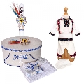 Pachet national Baia cu trusou botez si cutie trusou Denikos® C9089 cu lumanare si costum traditional  NIK5462