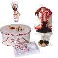 Set Fetita costumas rochita populara cu trusou botez si cutie Denikos C9110 lumanare decor traditional - NIK5483