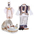 Set  trusou botez landou Baiat cu lumanare si costum national Denikos® 1046 NIK5506