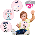 Set Stickere pentru Fotografii copii Funny Animals Baby Milestone Stickers pentru Fetite - 15 cm diametru